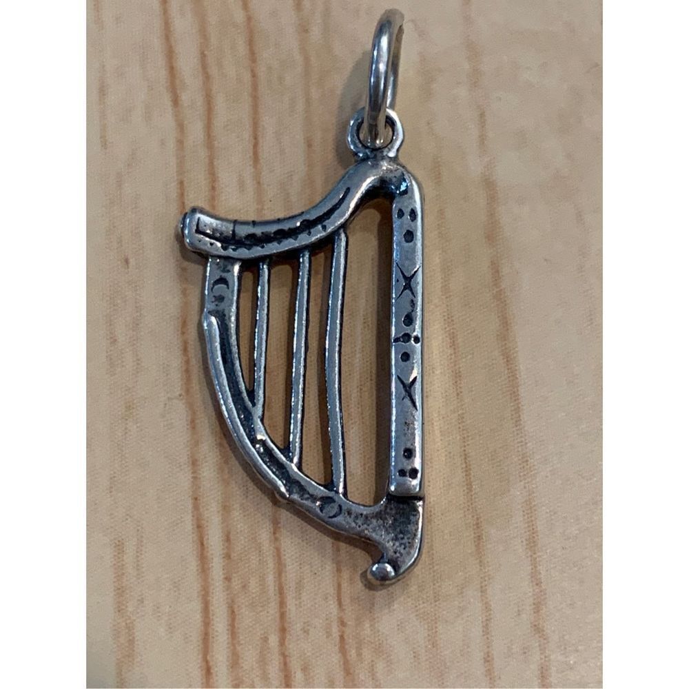 Music Harp Sterling Silver Jewelry Charm